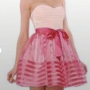 RARE NWT Y2K Betsey Johnson Burnout Stripe Organza Dress Fit&Flare Formal Sz 6